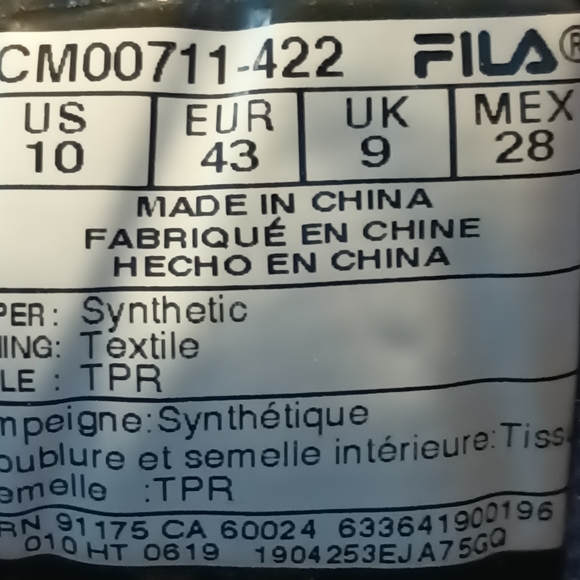 FILA Men's Low Sneaker Size 10 - Picture 9 of 9